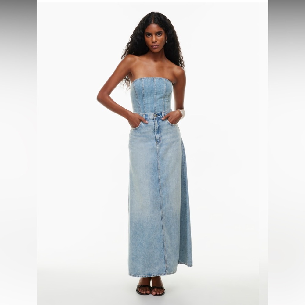 Denim Forum The ‘90s Helena Maxi Denim Skirt  7 Yrs Bleu Taboo size 26 XS